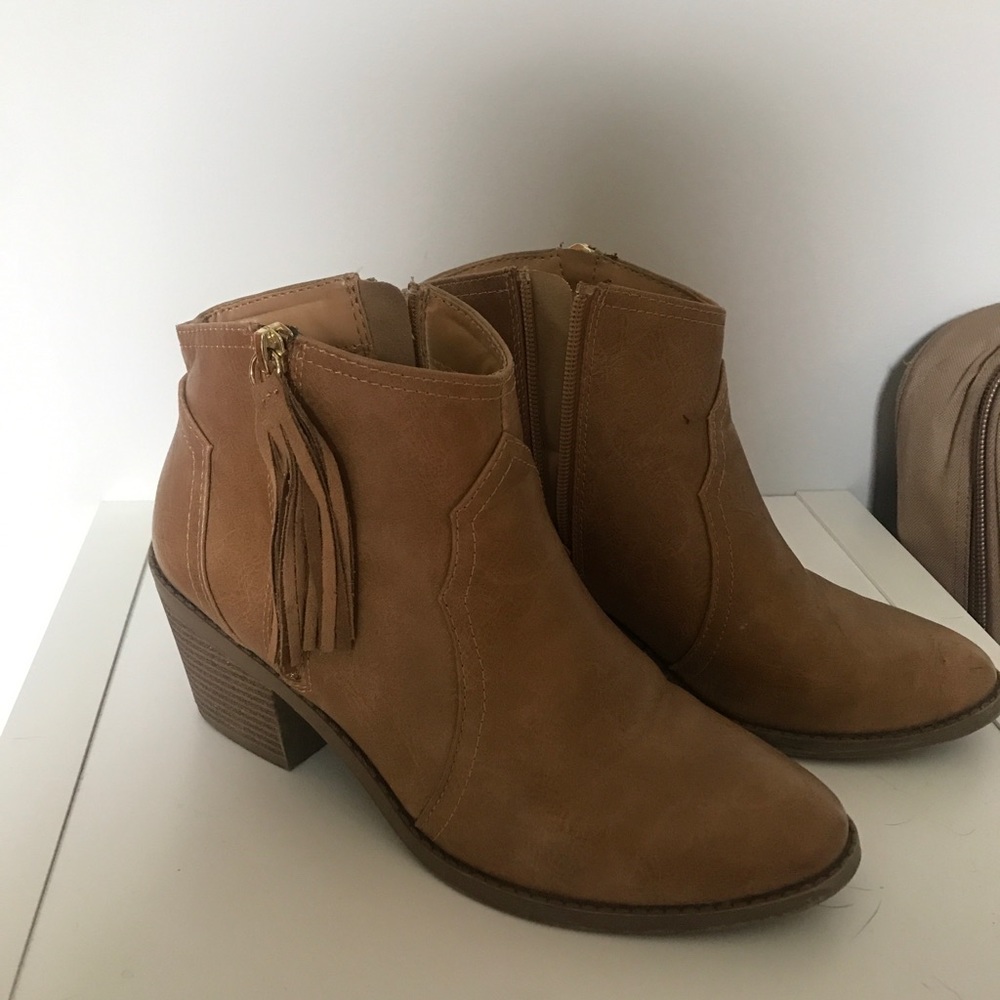 Tan booties
